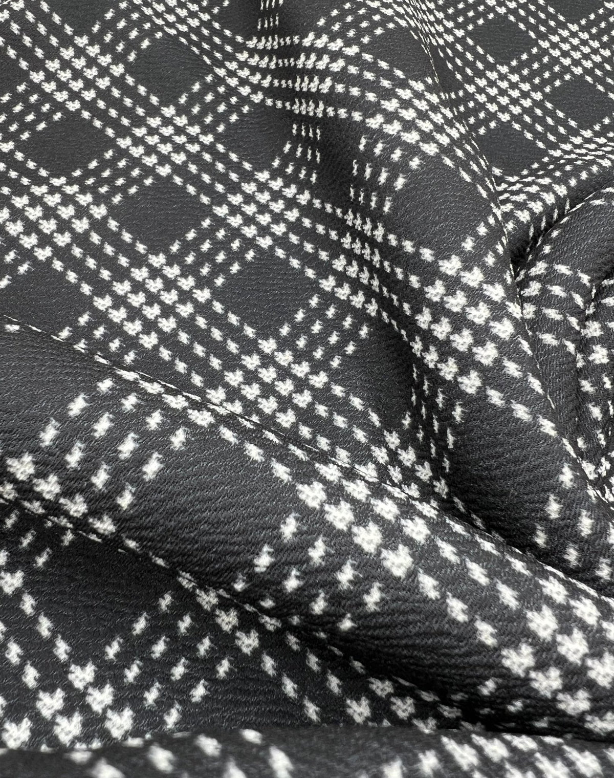 Black Check Print Liverpool Bullet Stretch Fabric