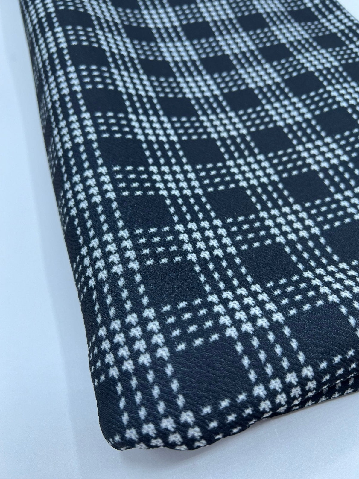Black Check Print Liverpool Bullet Stretch Fabric