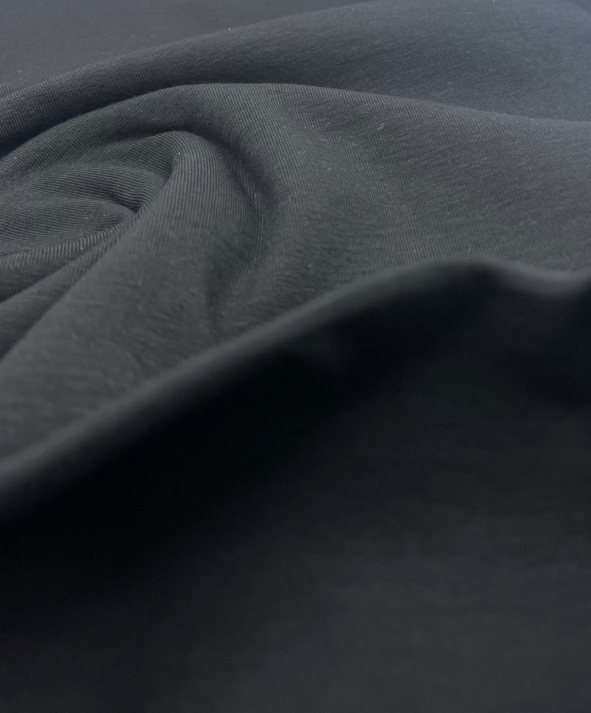 Black Cotton Stretch Jersey 200 GSM 95/5 Lycra 4 Way Stretch