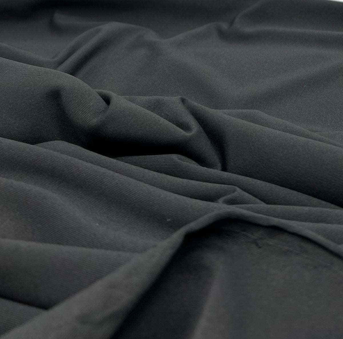 Black Stretch Jersey 220GSM 4 Way Stretch Fabric