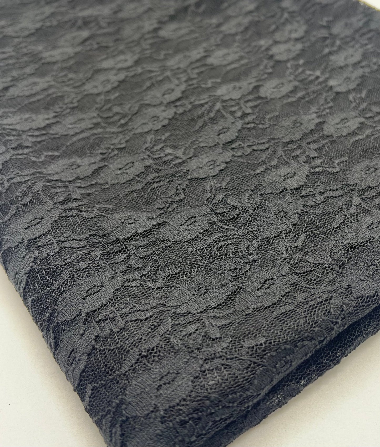 Black Ditsy Floral Lace Fabric Stretch