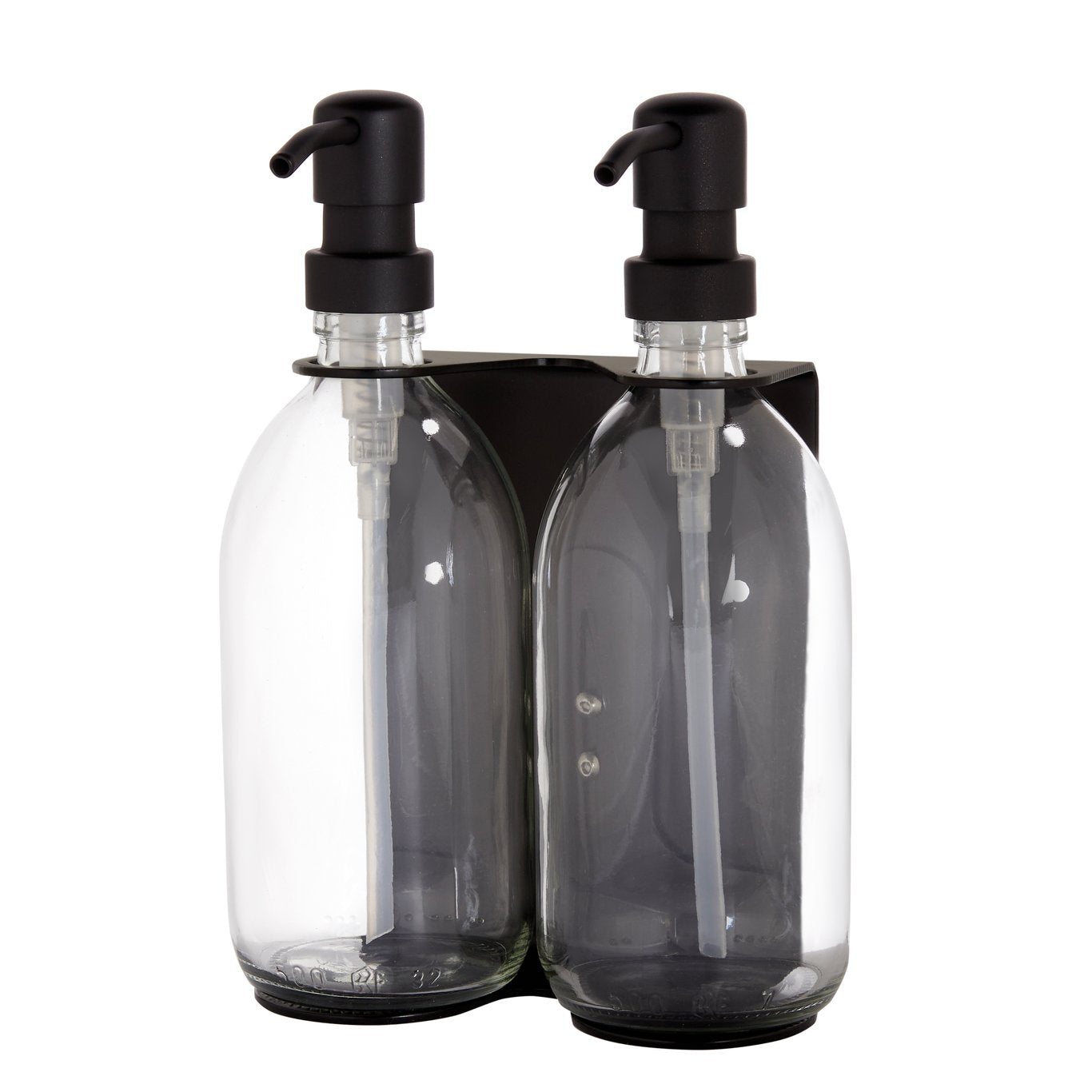 Black Double Wall Mounted Soap Dispensers