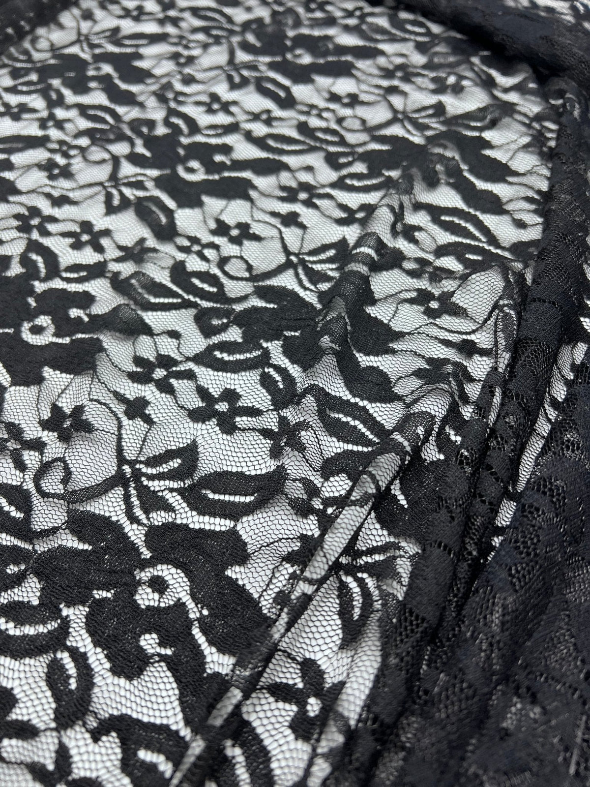 Black Floral Lace Fabric Stretch