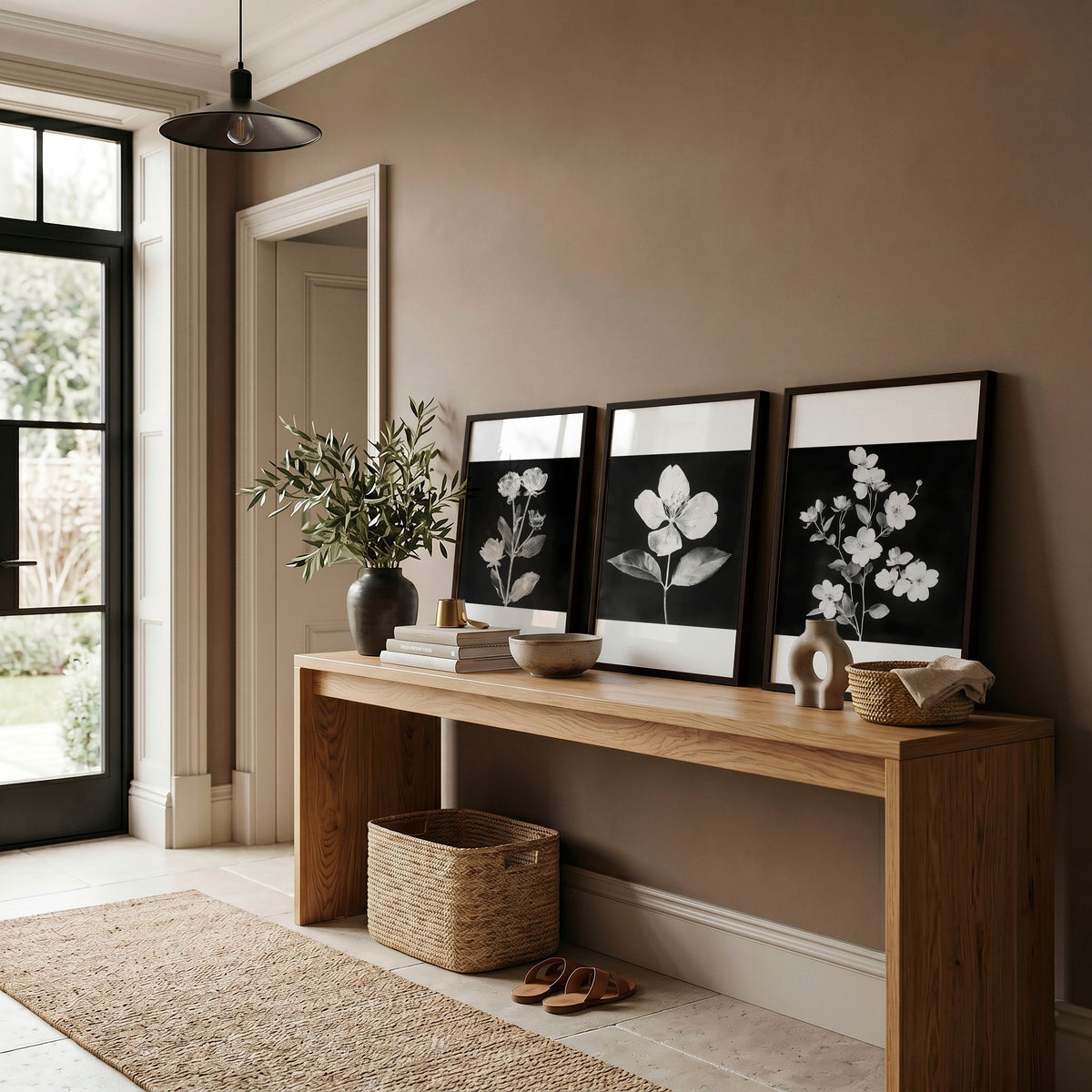 Black Framed Picture French Country Botanical Floral Wall Art Prints | Set of 3