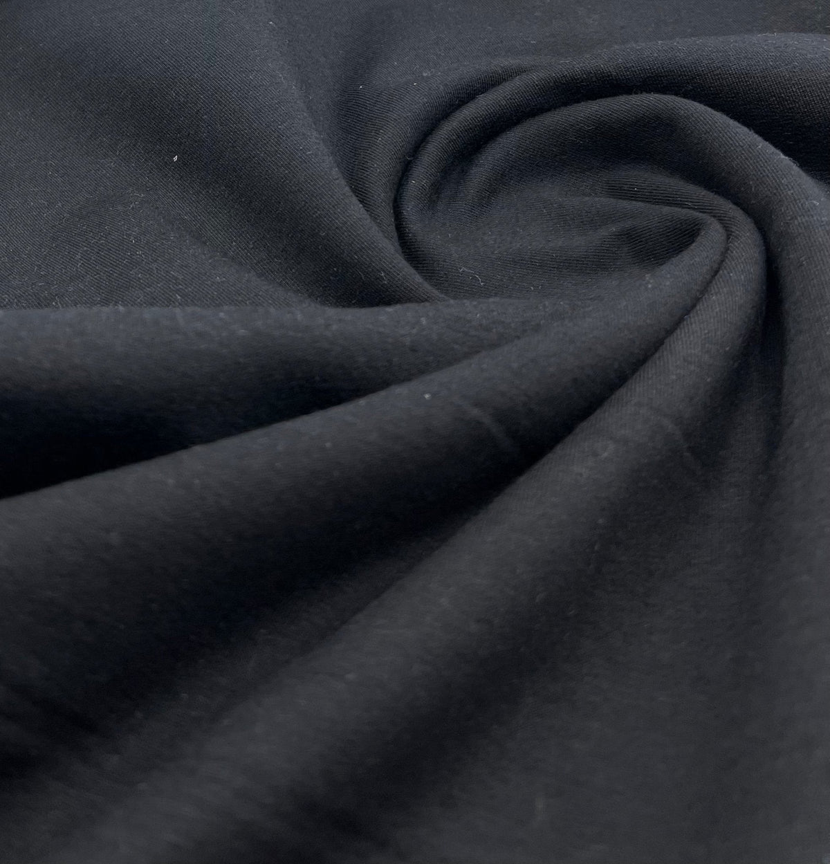 Black French Terry Loopback Cotton Jersey 230 GSM 95/5 Lycra 4 Way Stretch
