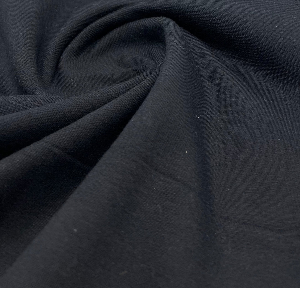 Black French Terry Loopback Cotton Jersey 230 GSM 95/5 Lycra 4 Way Stretch