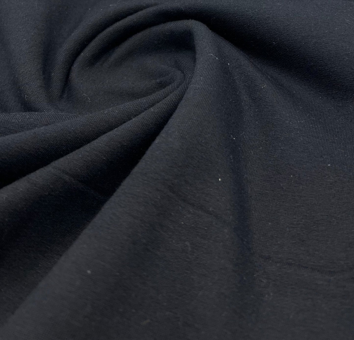 Black French Terry Loopback Cotton Jersey 230 GSM 95/5 Lycra 4 Way Stretch
