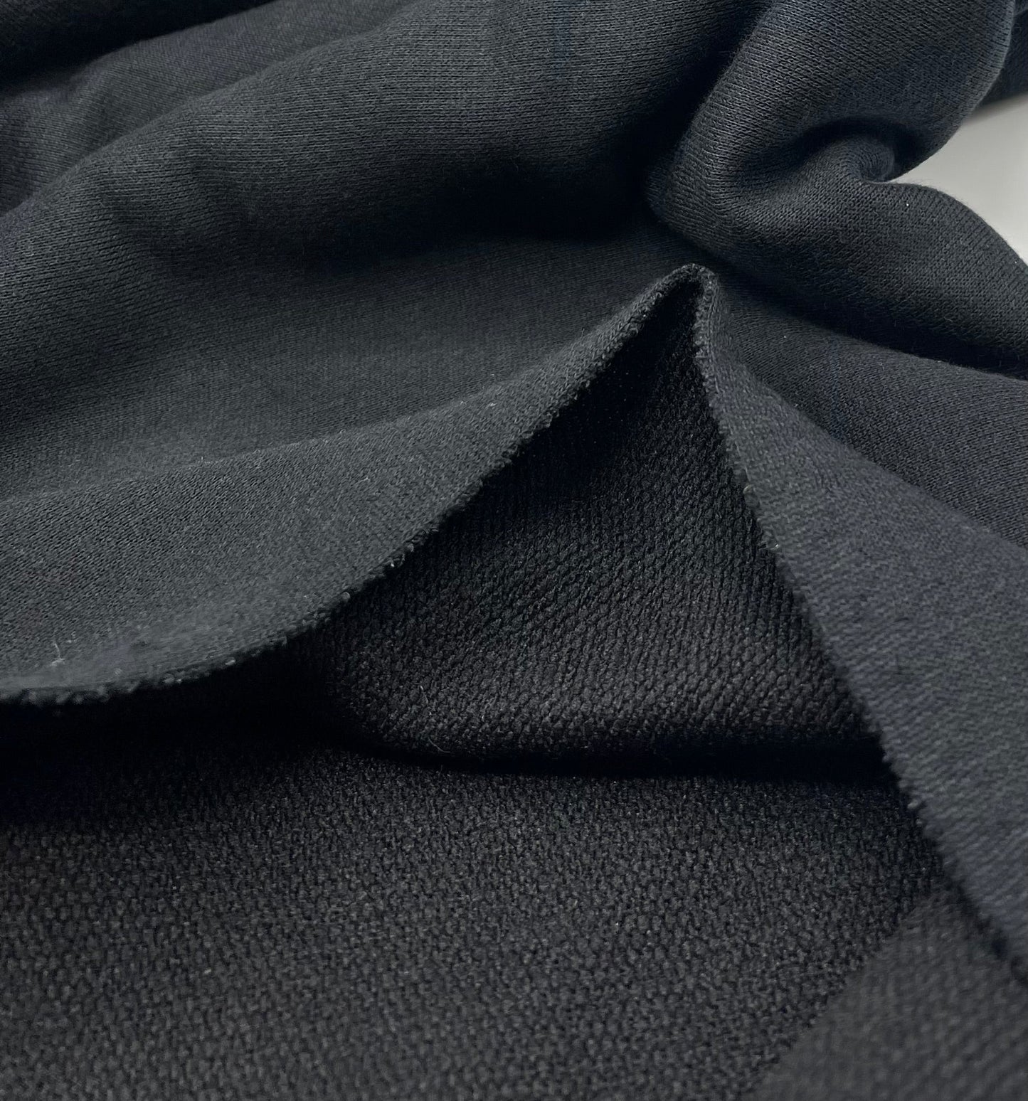 Black Thick French Terry Loopback Fabric