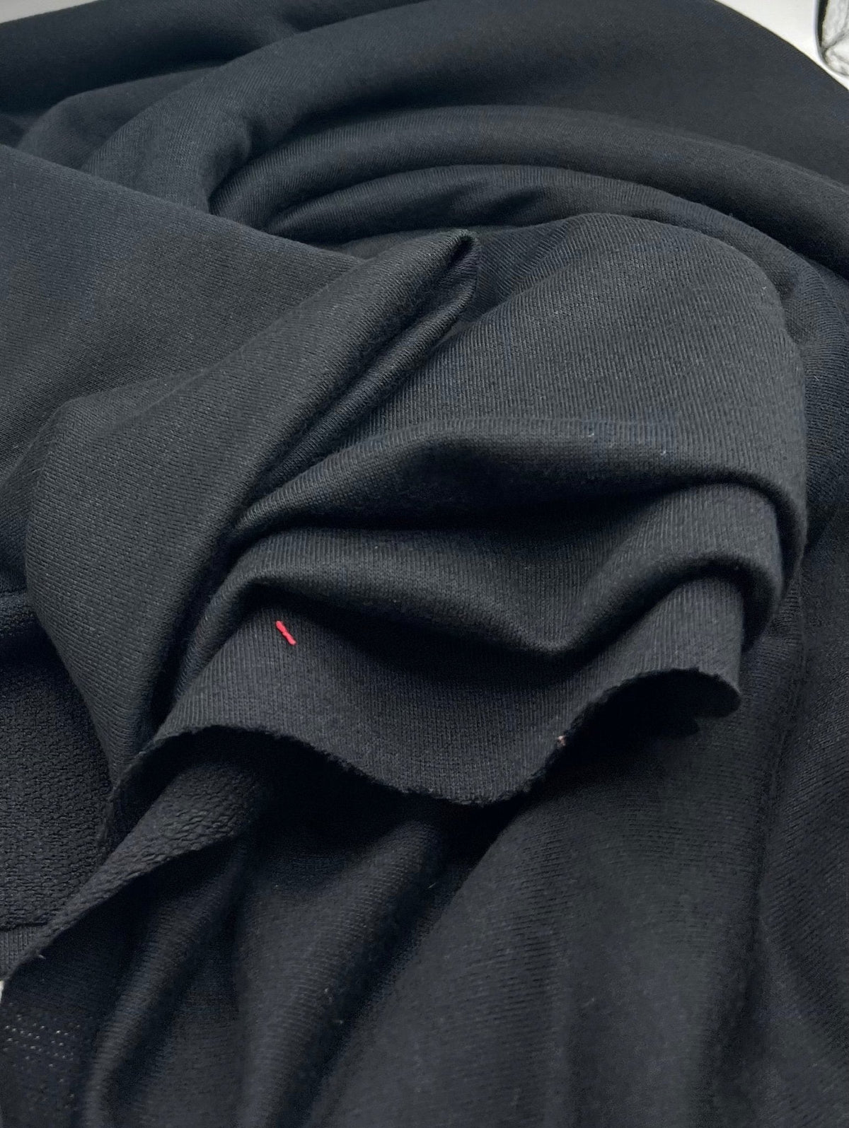 Black Thick French Terry Loopback Fabric