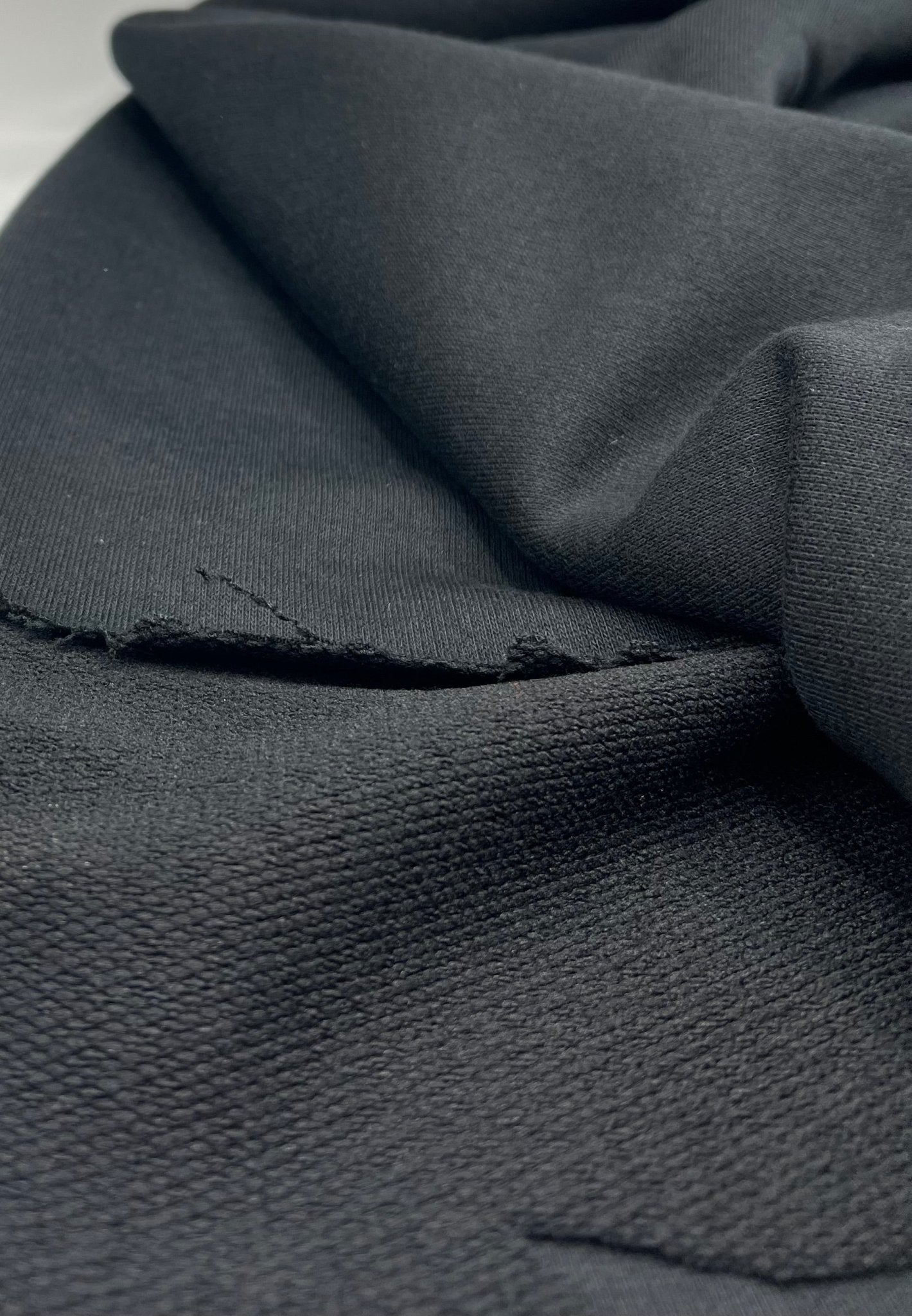 Black Thick French Terry Loopback Fabric