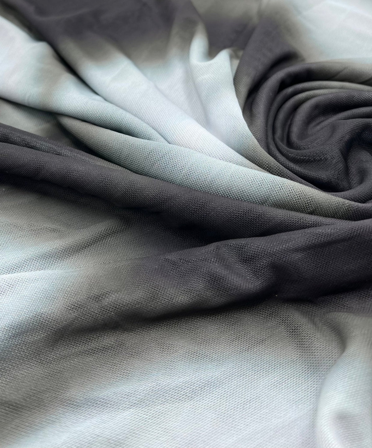 Black Grey Mix Mesh Fabric Stretch