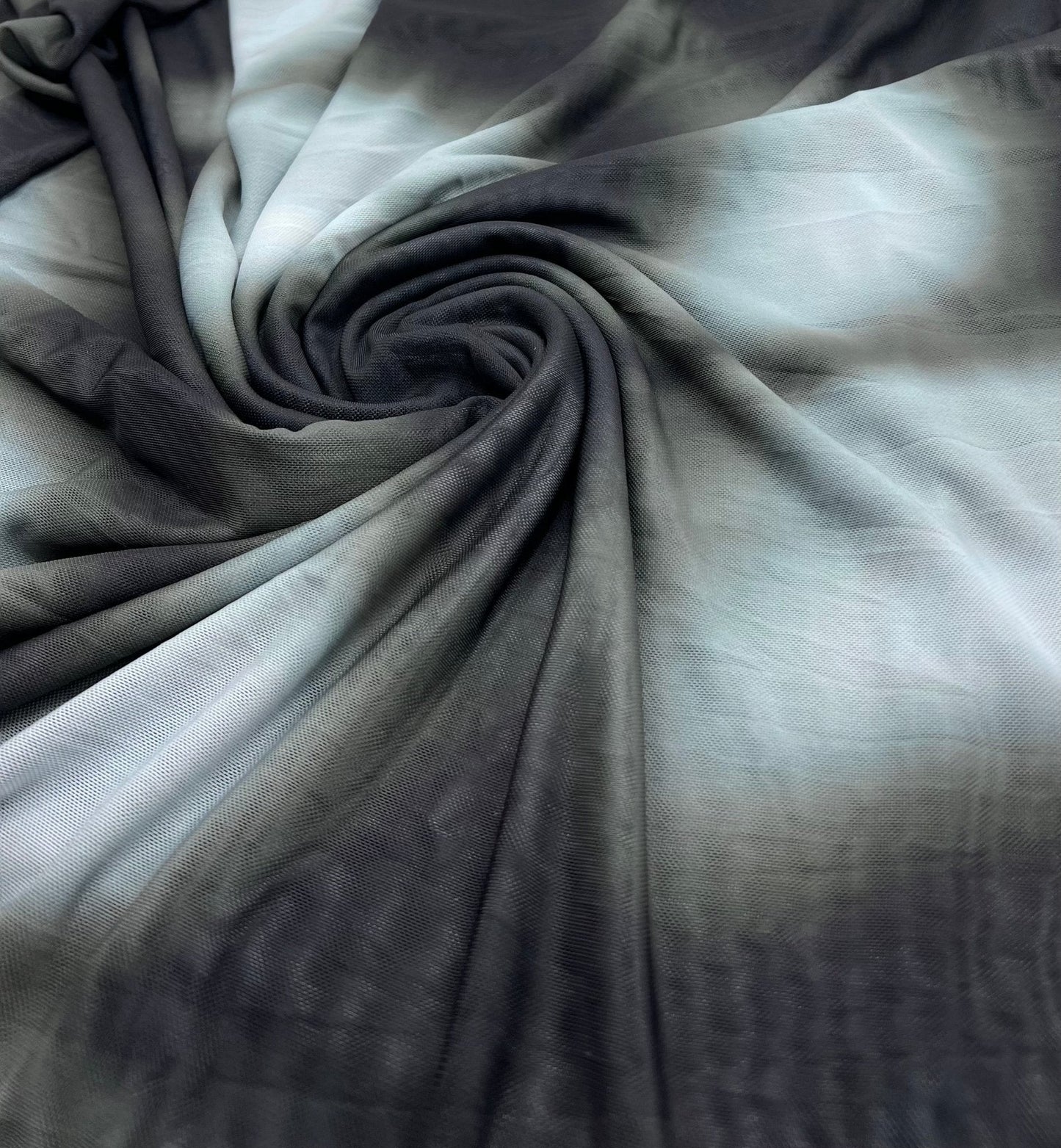 Black Grey Mix Mesh Fabric Stretch