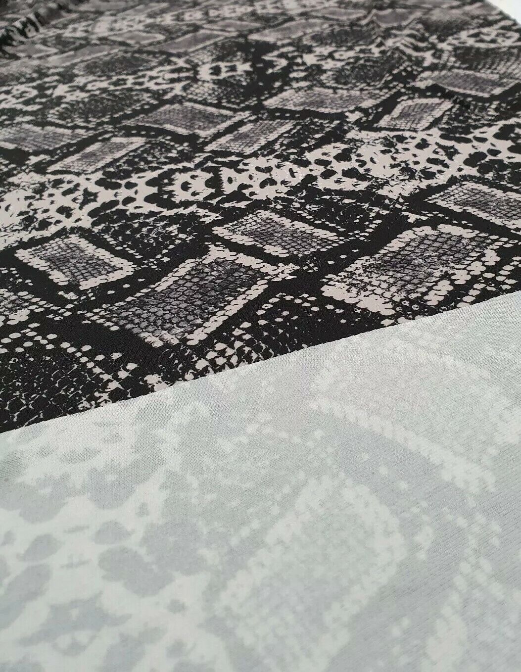 Black Grey Snake ITY Fabric