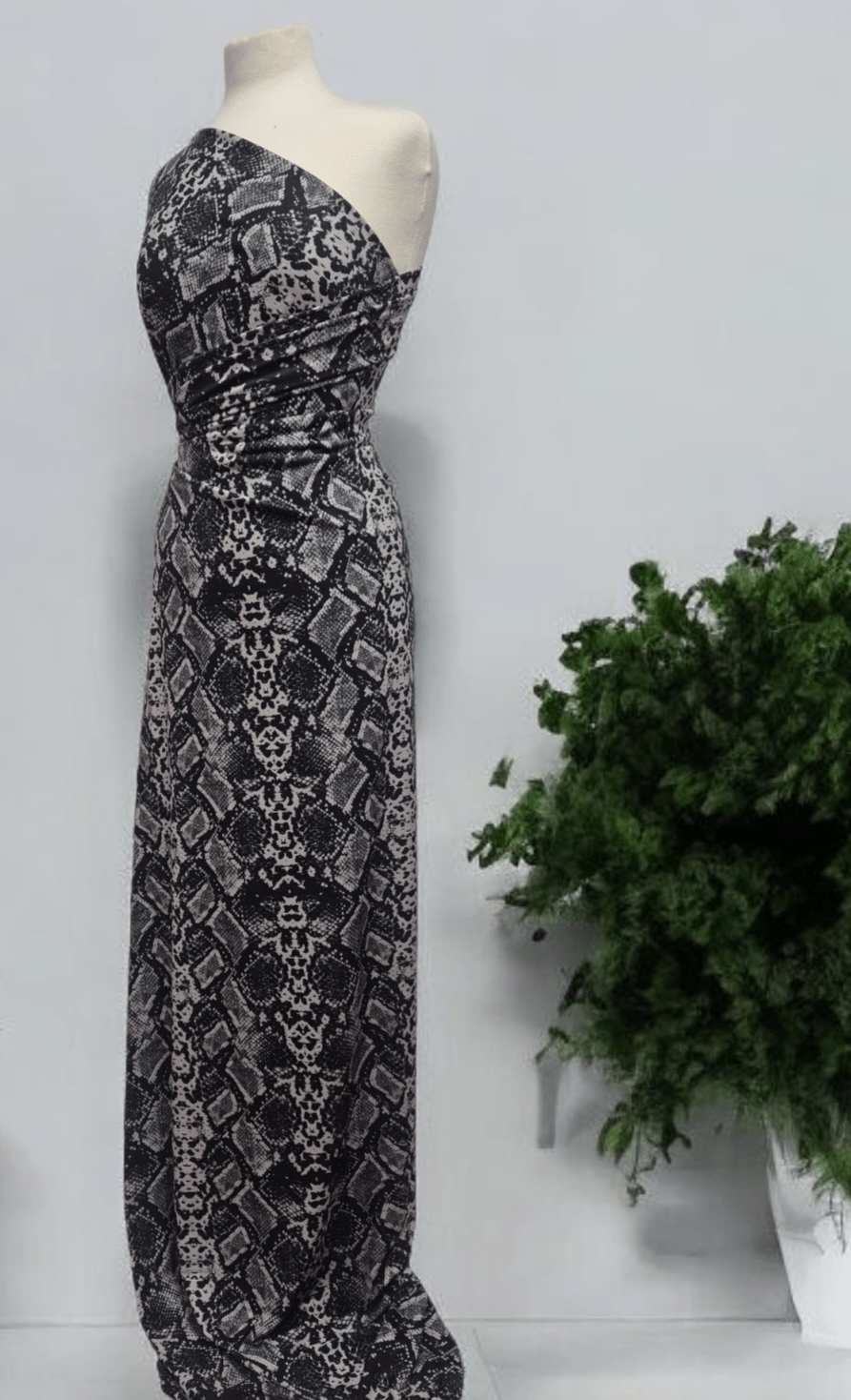 Black Grey Snake ITY Fabric