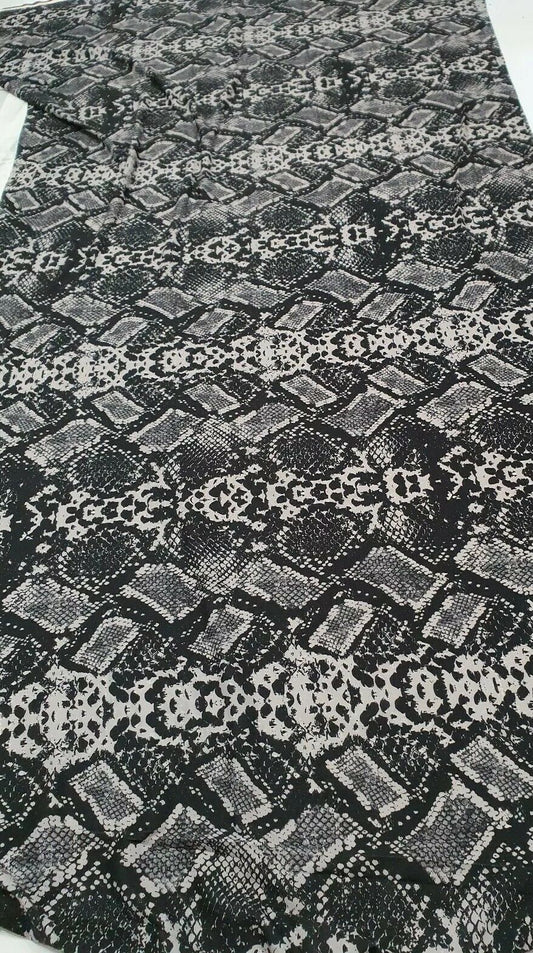 Black Grey Snake ITY Fabric