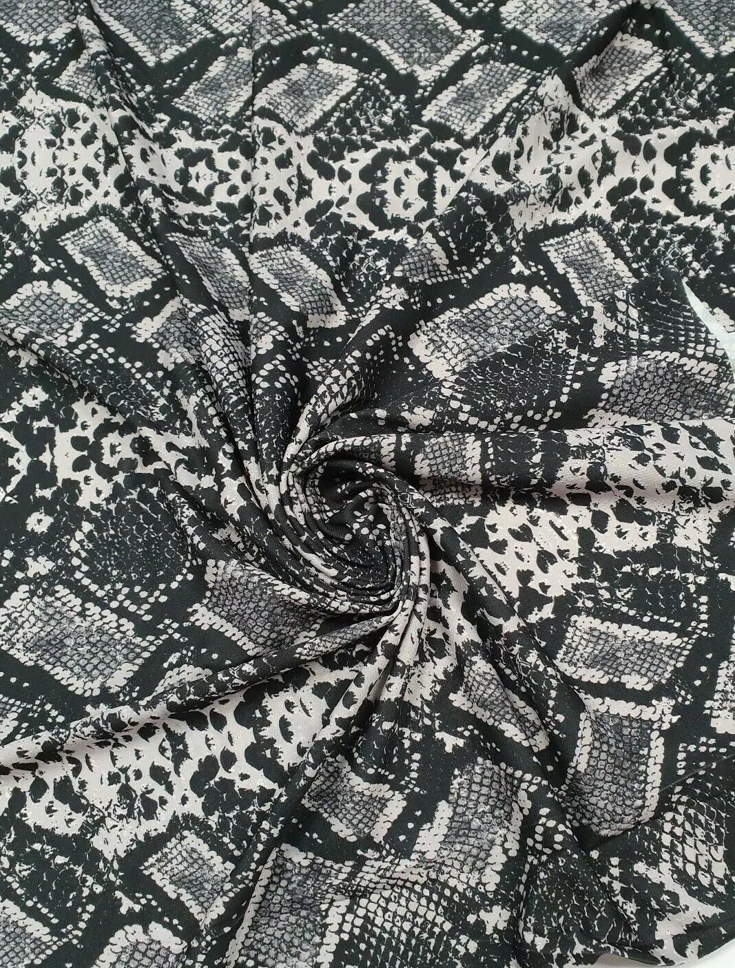 Black Grey Snake ITY Fabric
