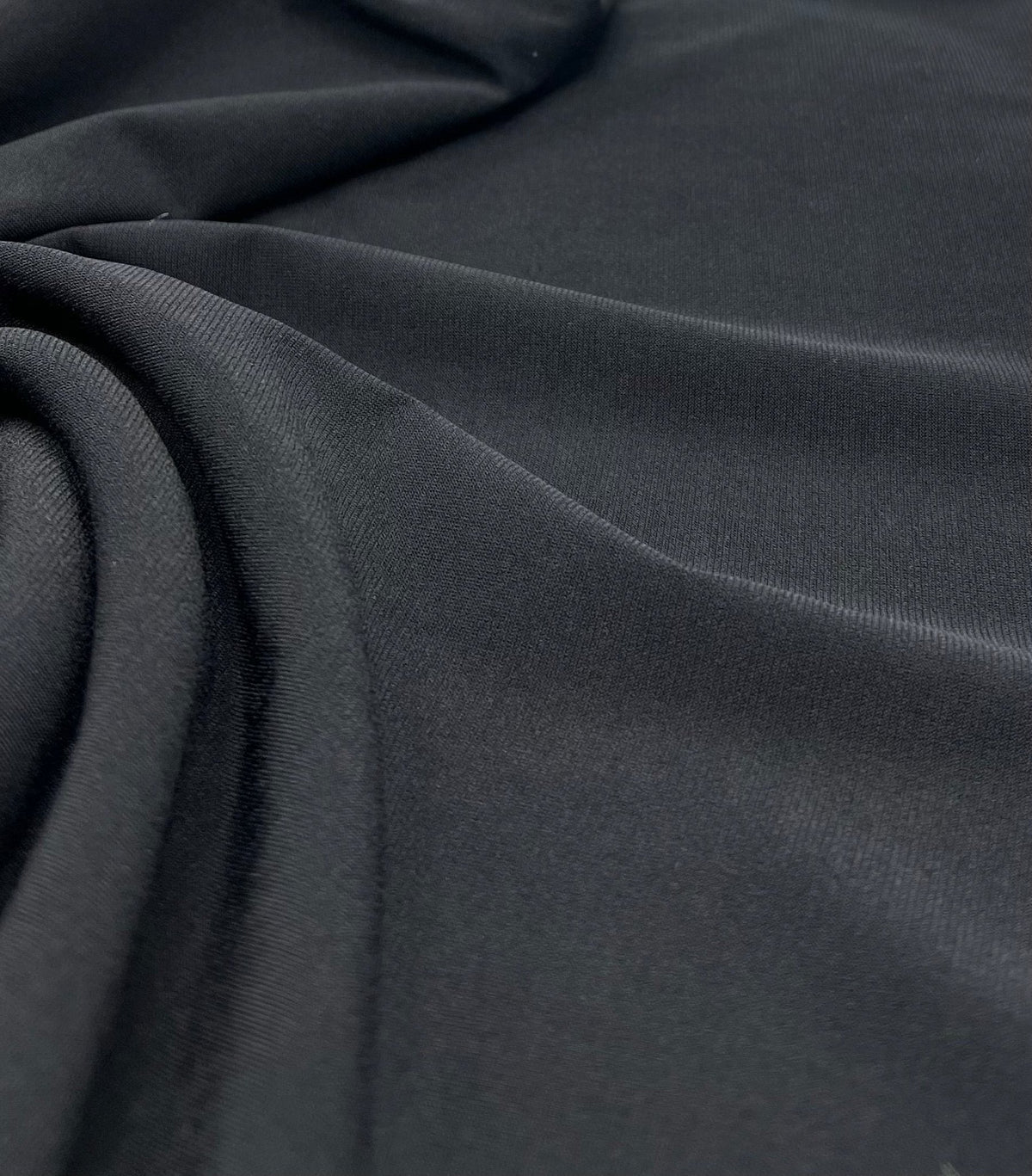 Plain Black ITY Fabric 4 Way Stretch