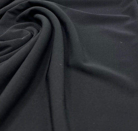 Plain Black ITY Fabric 4 Way Stretch