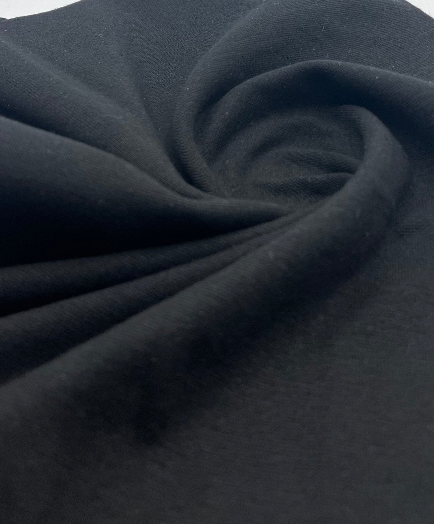 Black Jersey Cuffing Ribbing Fabric 270 GSM Cotton Knit 70cm Wide