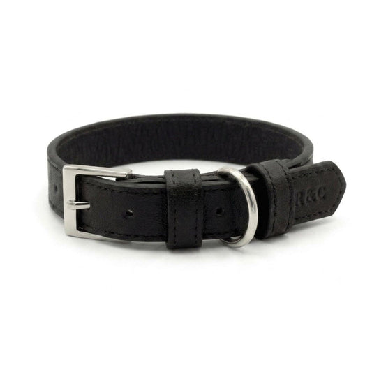 Black Leather Dog Collar