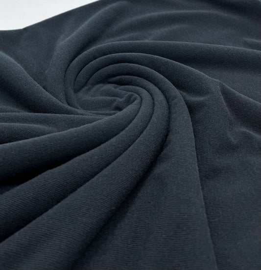 Black Lightweight Melange Knit Stretch Fabric
