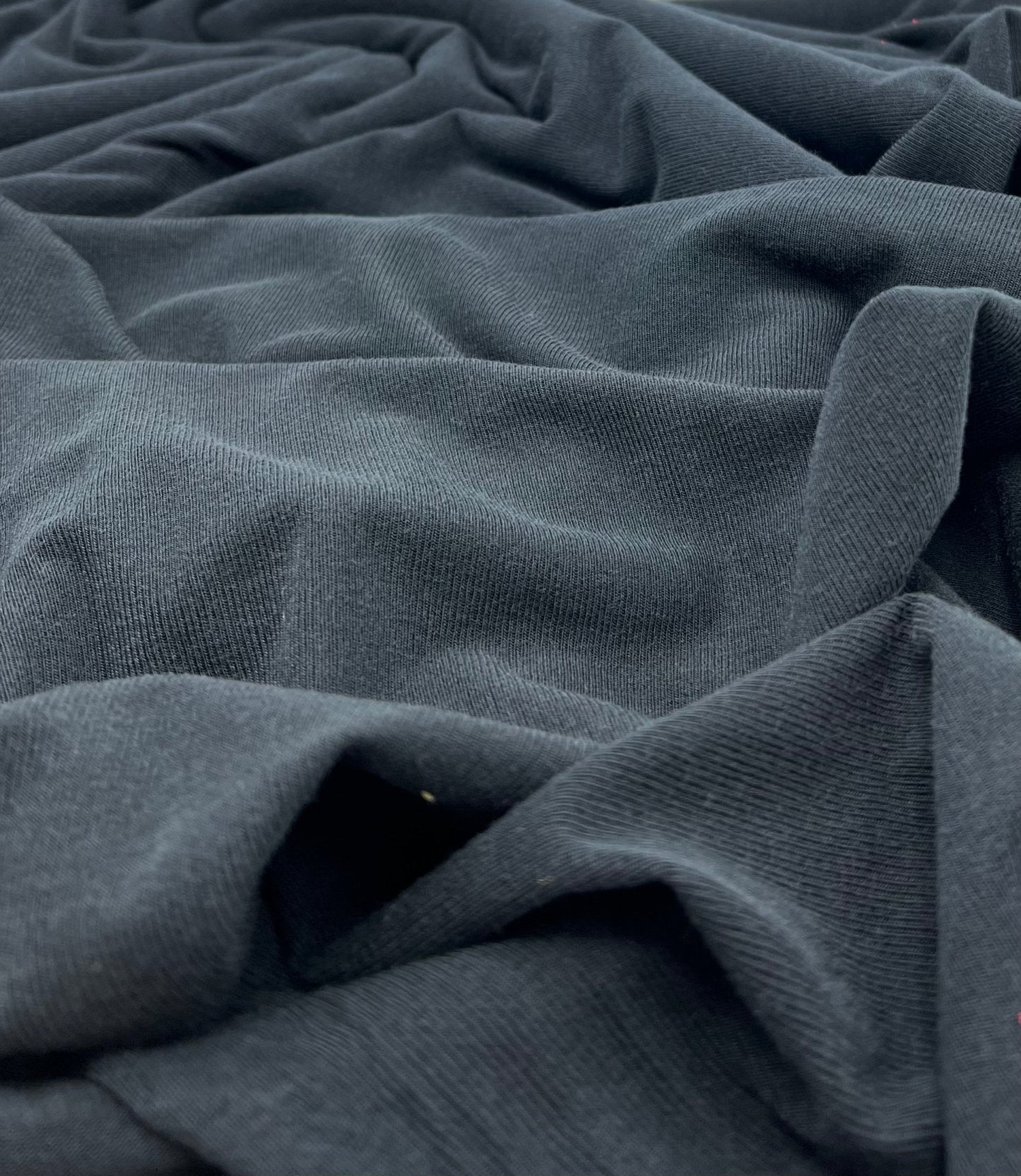 Black Lightweight Melange Knit Stretch Fabric