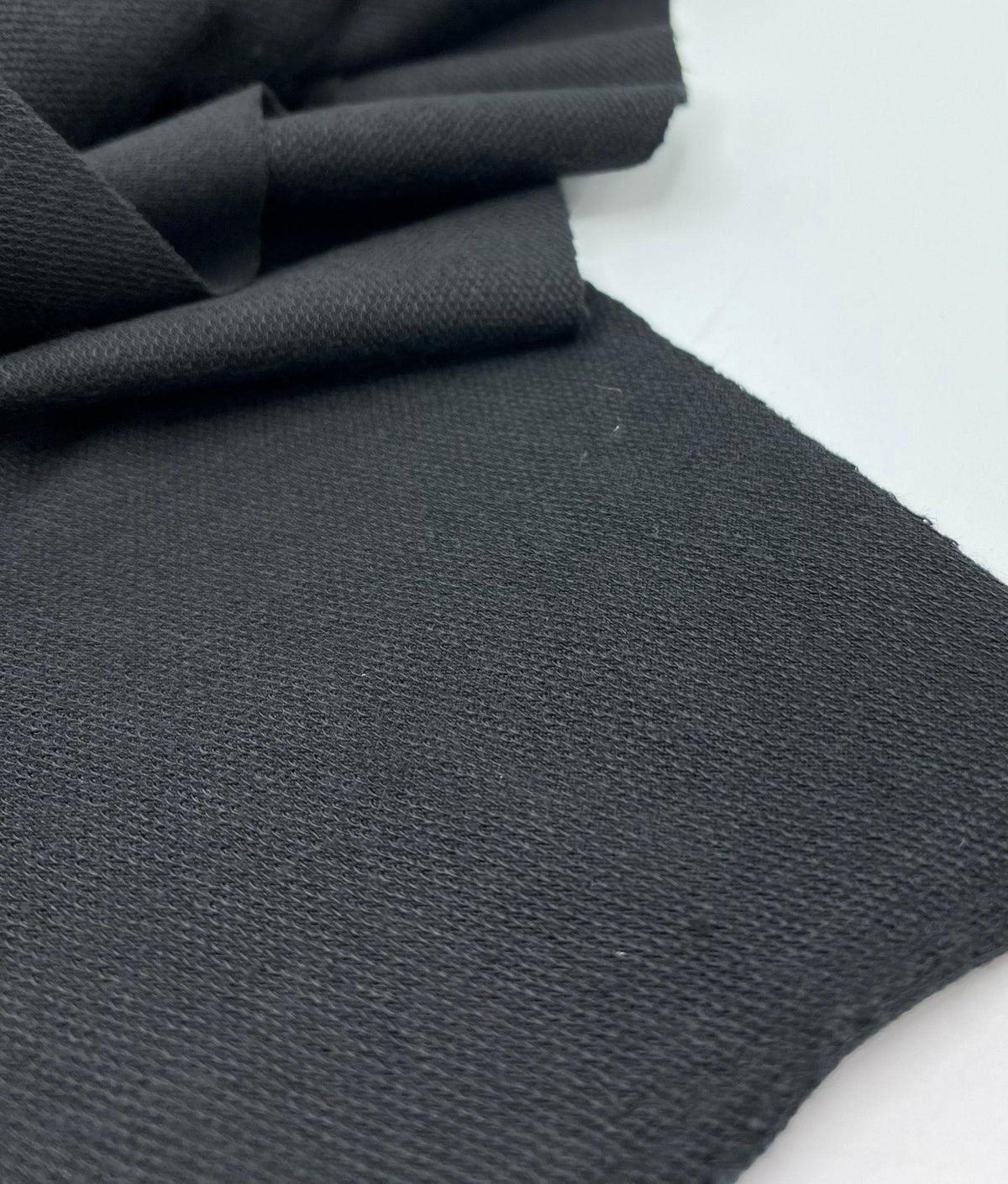 Black Lightweight Stretch French Terry Loopback Fabric