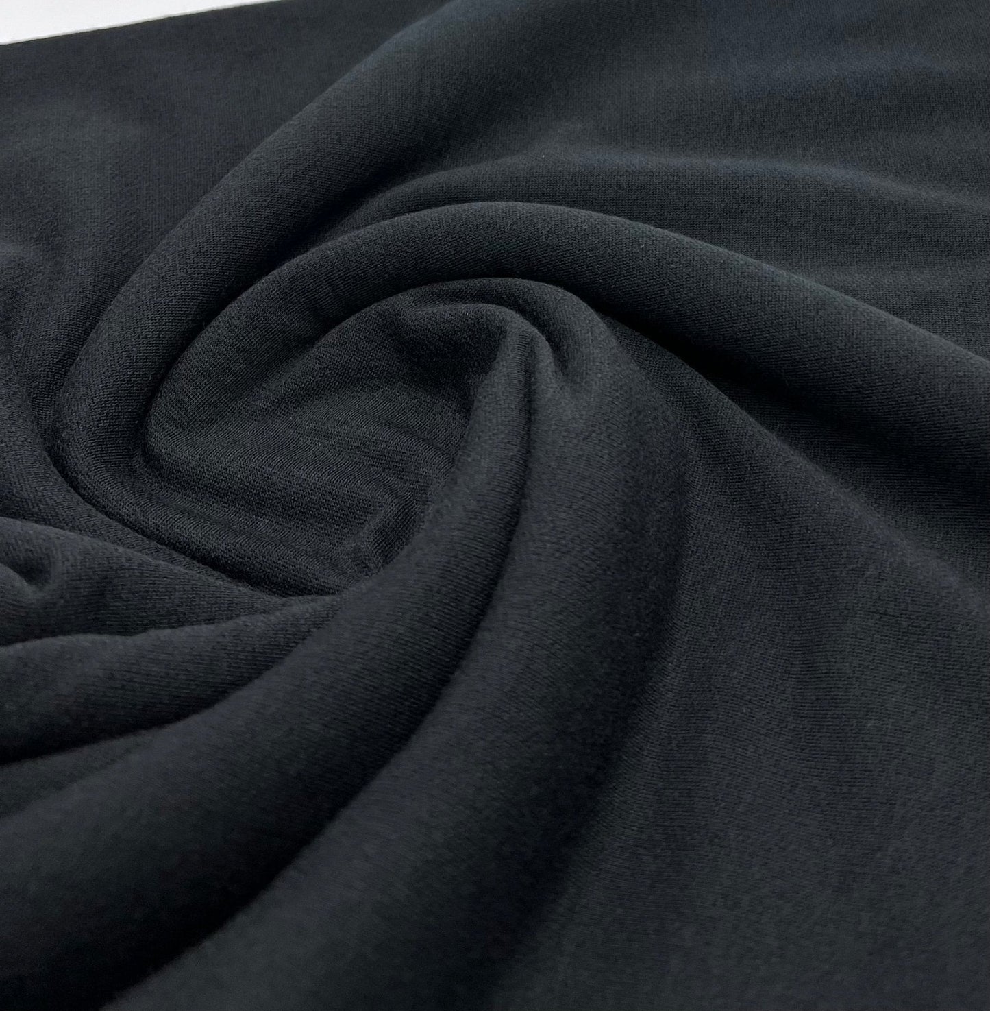 Black Lightweight Stretch French Terry Loopback Fabric