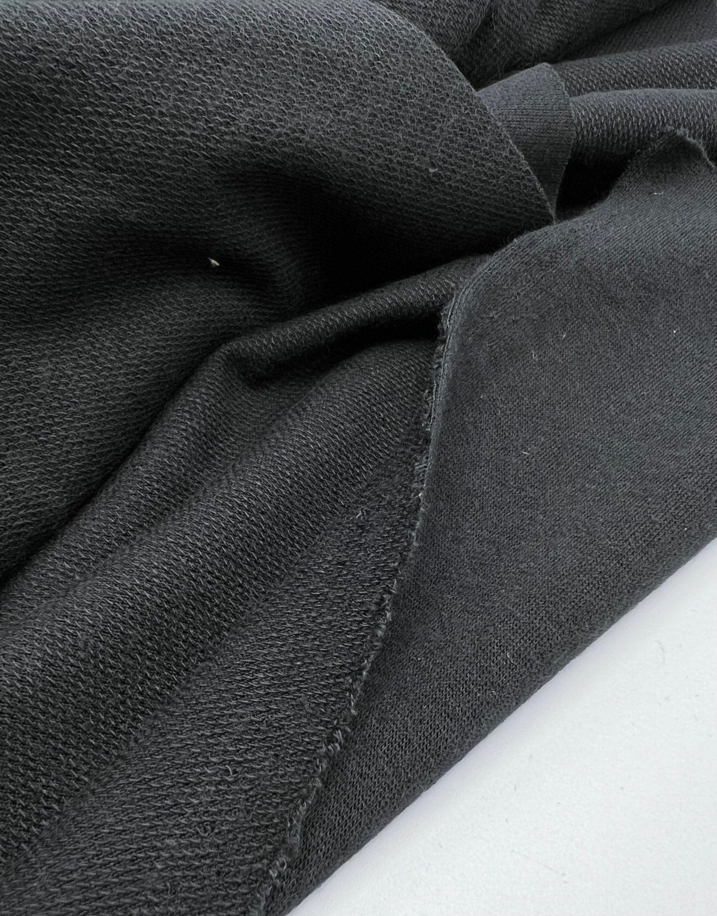 Black Lightweight Stretch French Terry Loopback Fabric