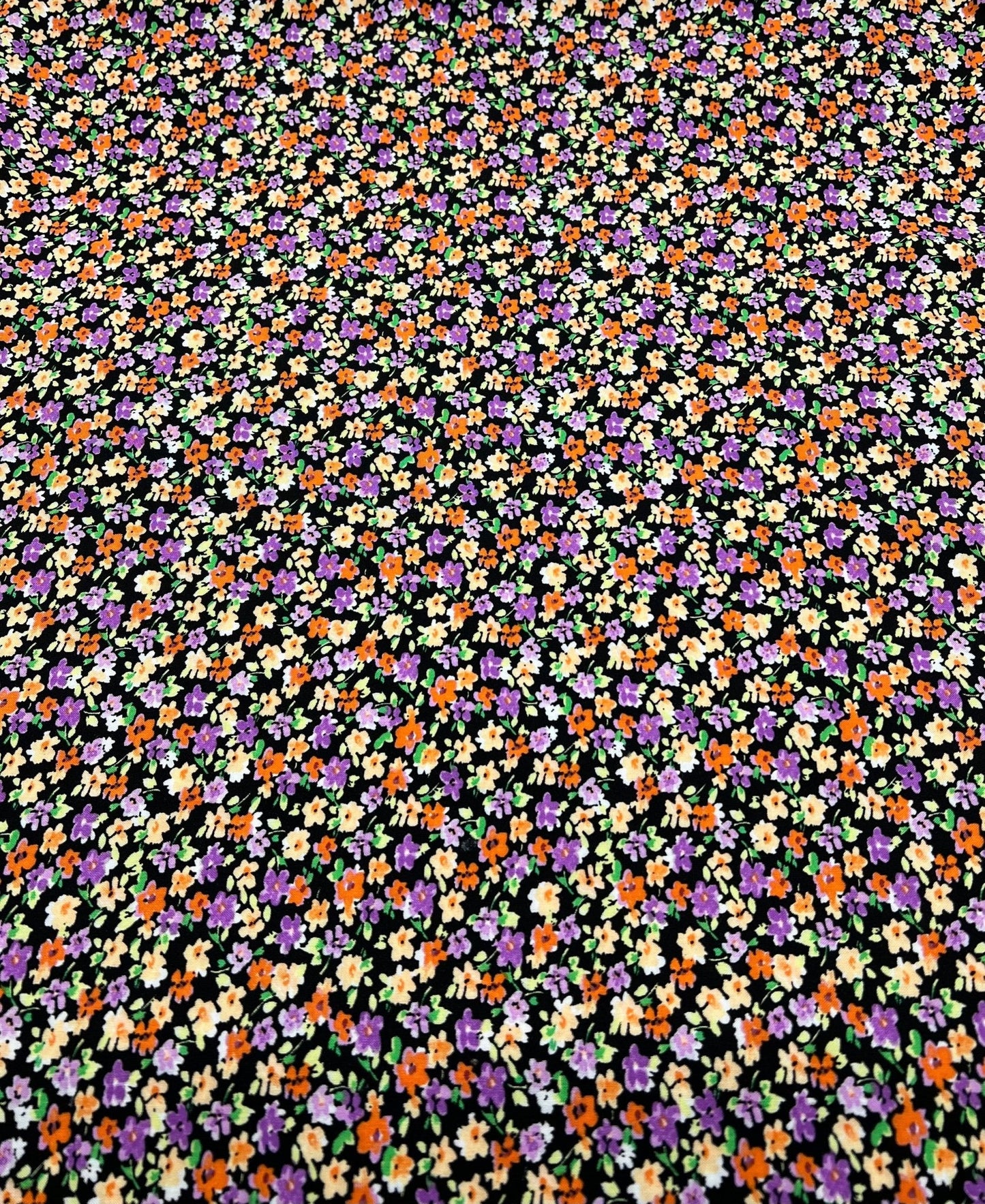 Black Multi Ditsy Lightweight Non Stretch Woven Fabric
