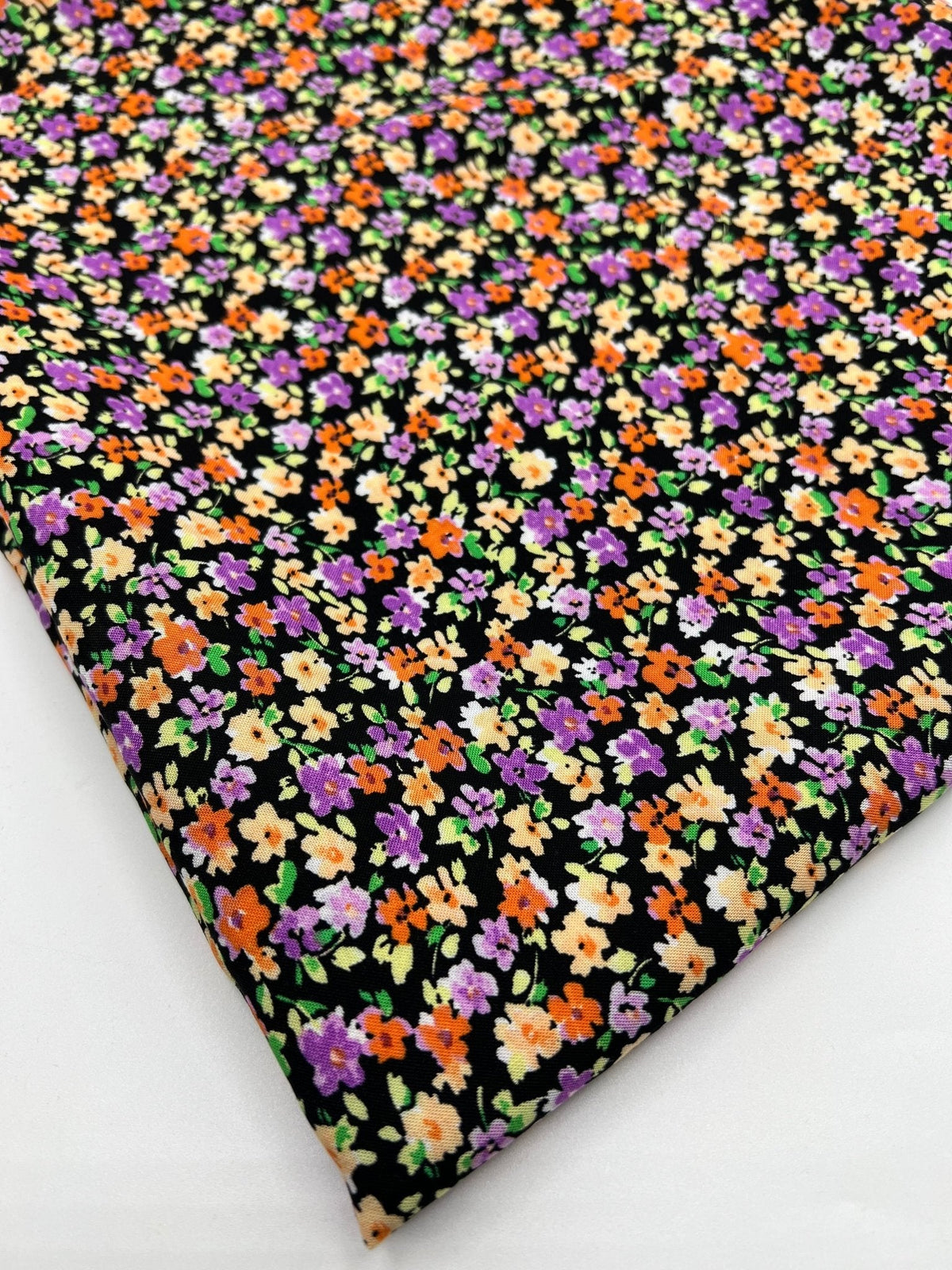 Black Multi Ditsy Lightweight Non Stretch Woven Fabric