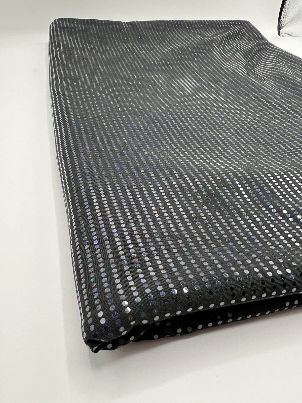Black Multicoloured Sequin Detail Soft Touch Stretch Fabric