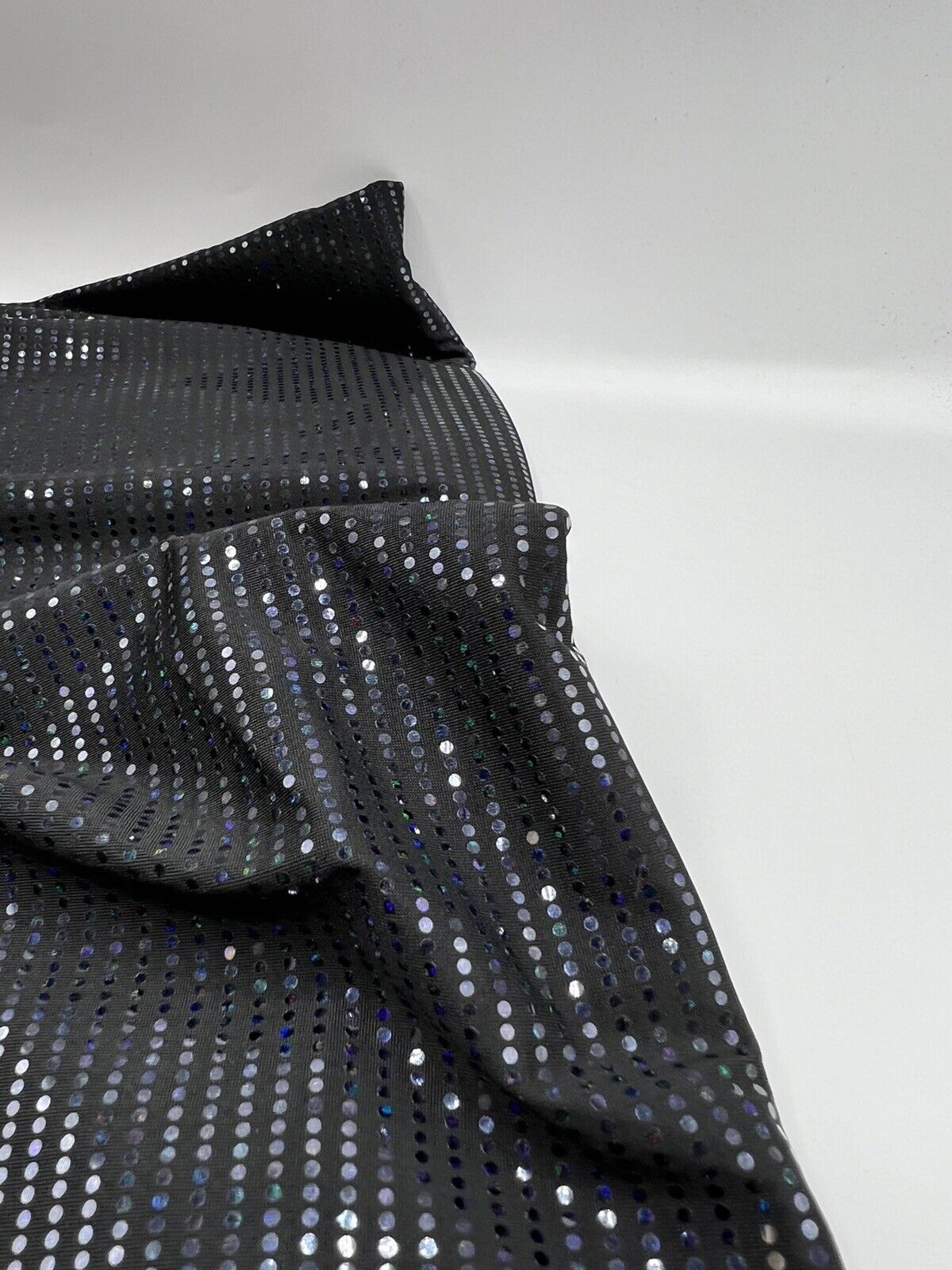 Black Multicoloured Sequin Detail Soft Touch Stretch Fabric