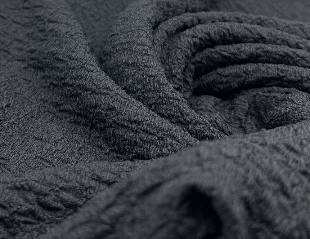 Black Nacho Soft Textured Stretch Fabric