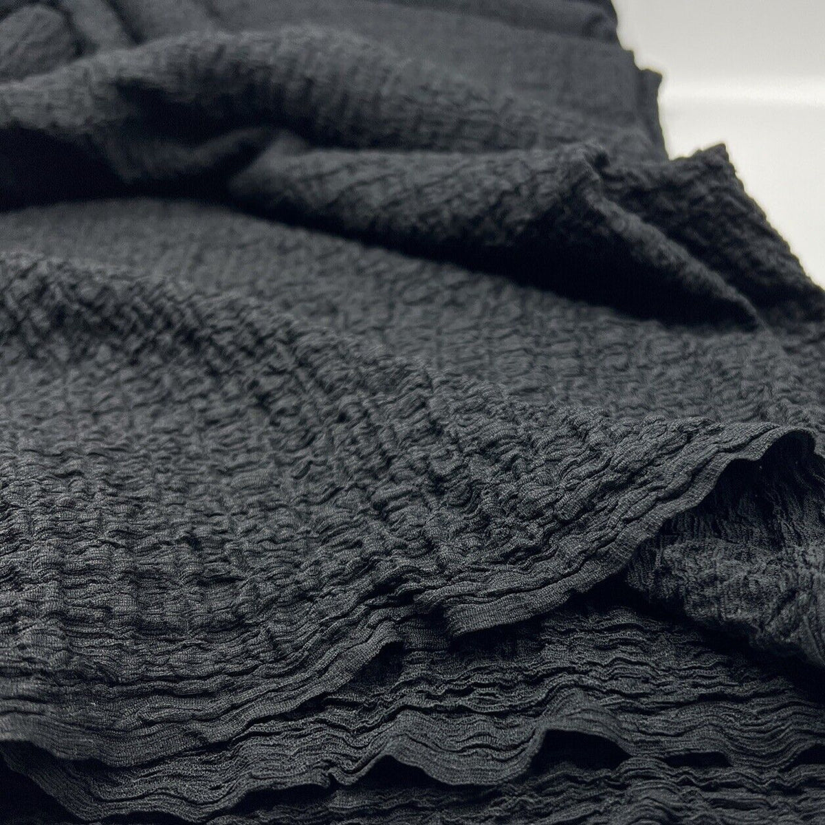 Black Nacho Soft Textured Stretch Fabric