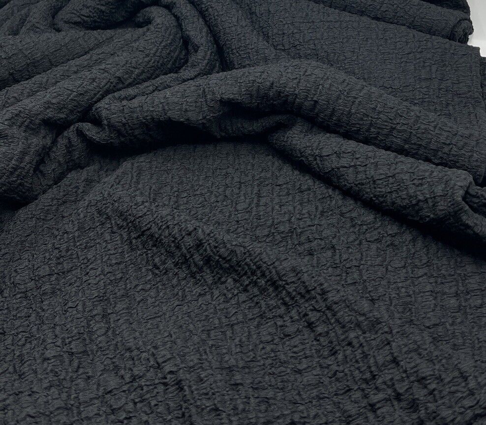Black Nacho Soft Textured Stretch Fabric