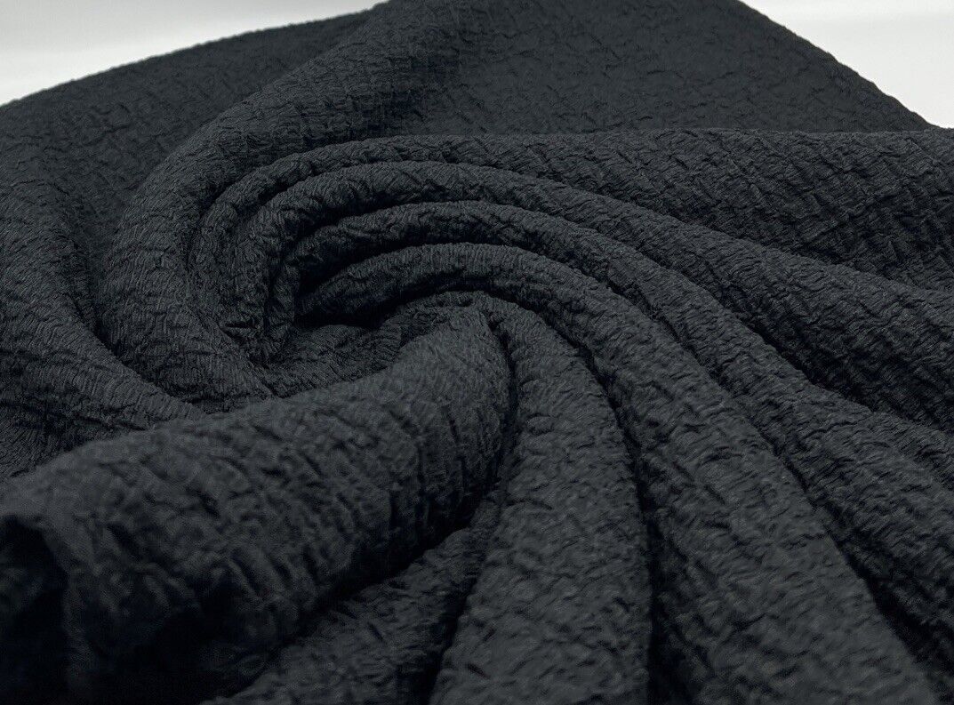 Black Nacho Soft Textured Stretch Fabric