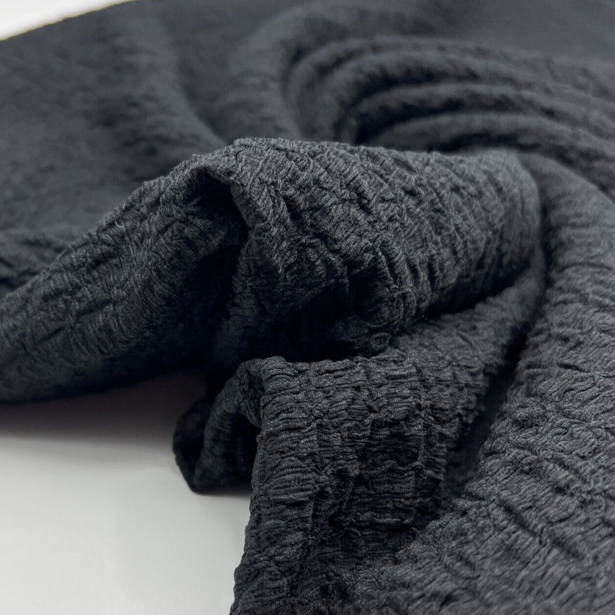 Black Nacho Soft Textured Stretch Fabric