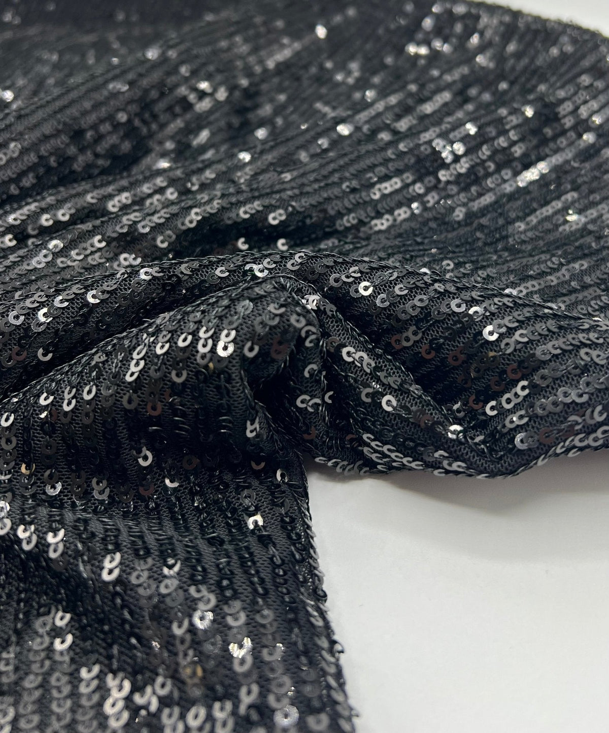 Black on Black Sequin Detail Stretch Fabric