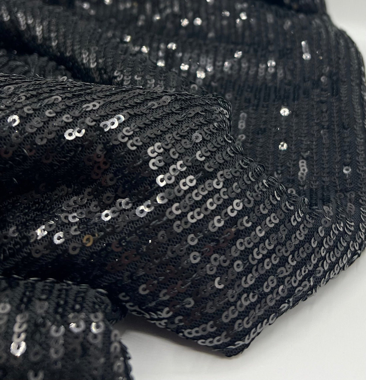 Black on Black Sequin Detail Stretch Fabric