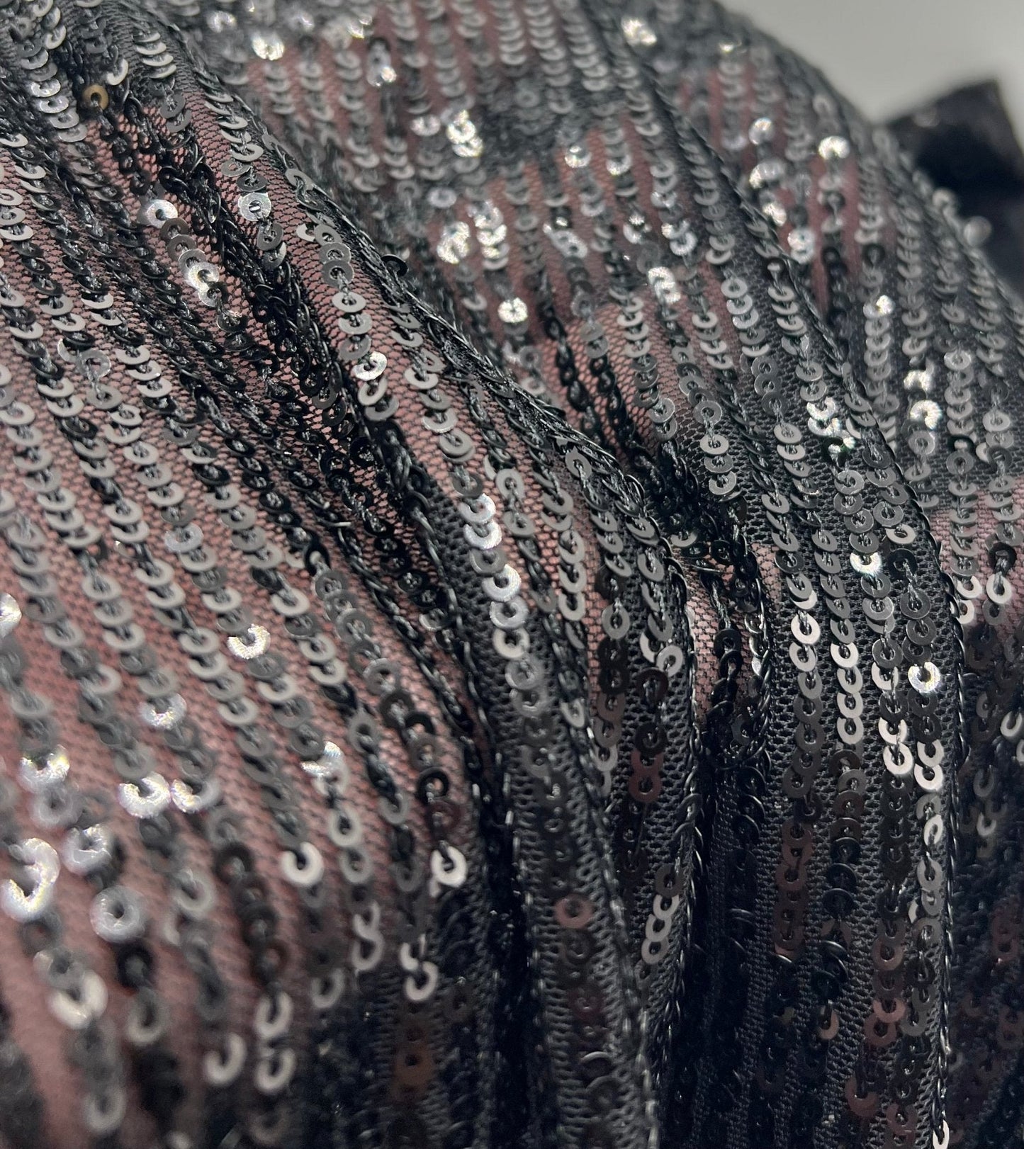Black on Black Sequin Detail Stretch Fabric
