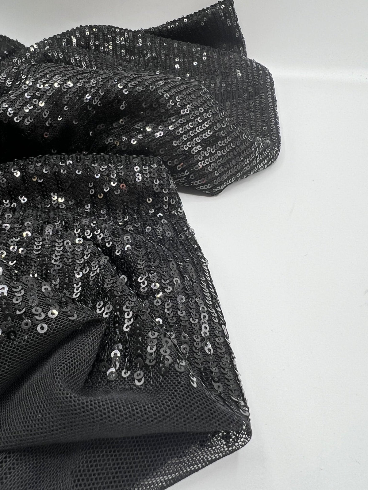 Black on Black Sequin Detail Stretch Fabric