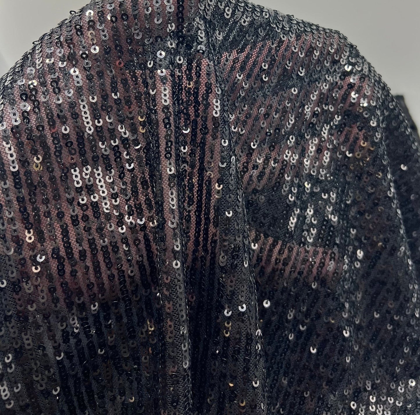 Black on Black Sequin Detail Stretch Fabric