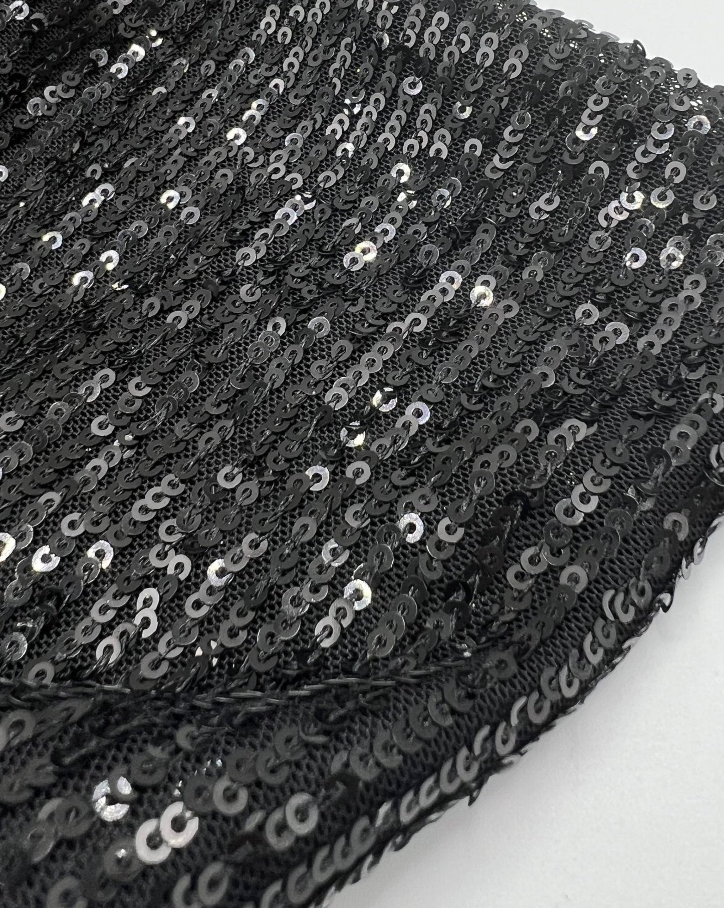 Black on Black Sequin Detail Stretch Fabric