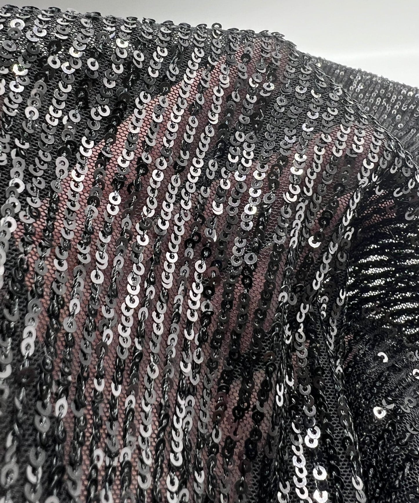 Black on Black Sequin Detail Stretch Fabric
