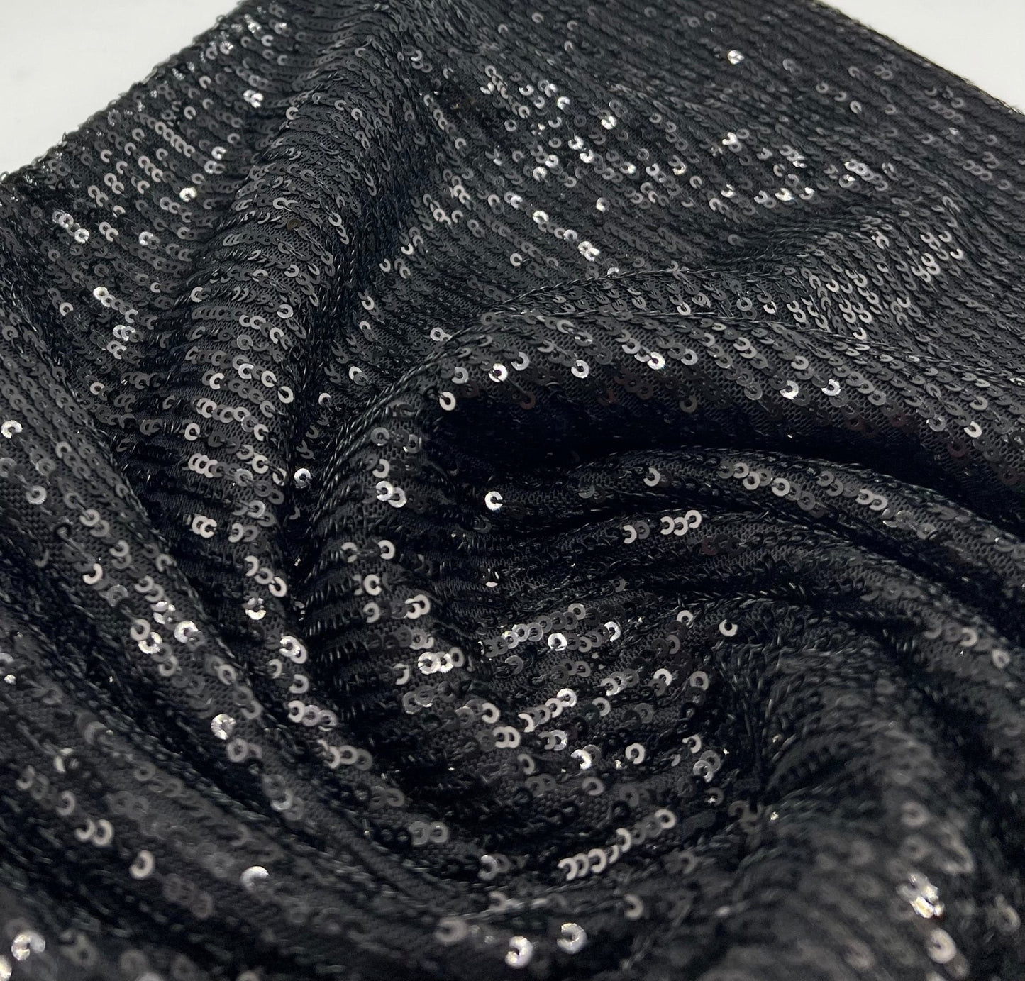 Black on Black Sequin Detail Stretch Fabric