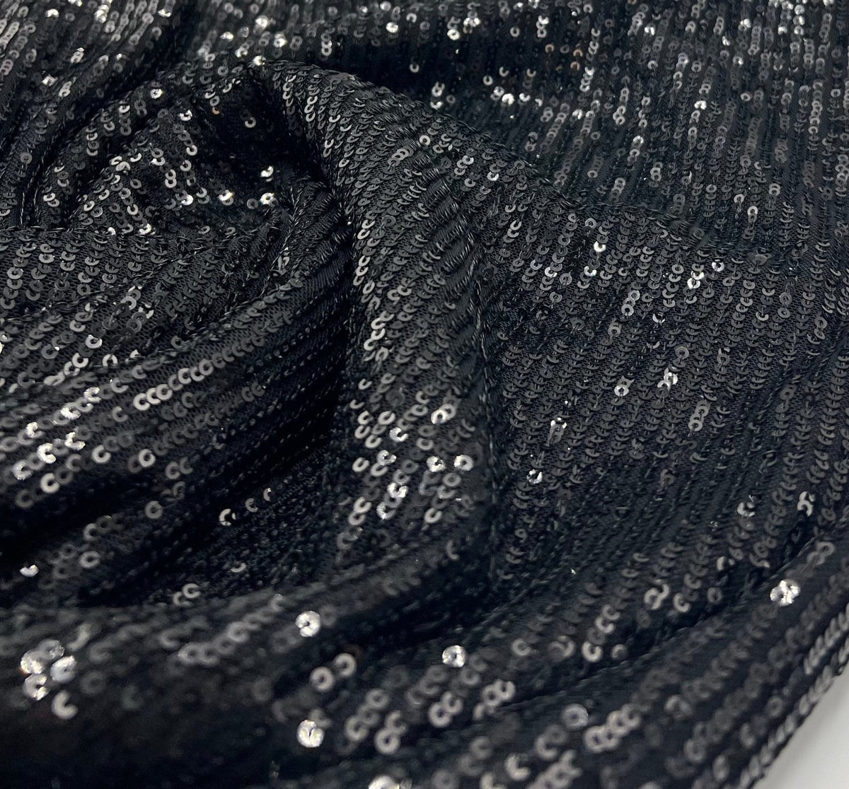 Black on Black Sequin Detail Stretch Fabric