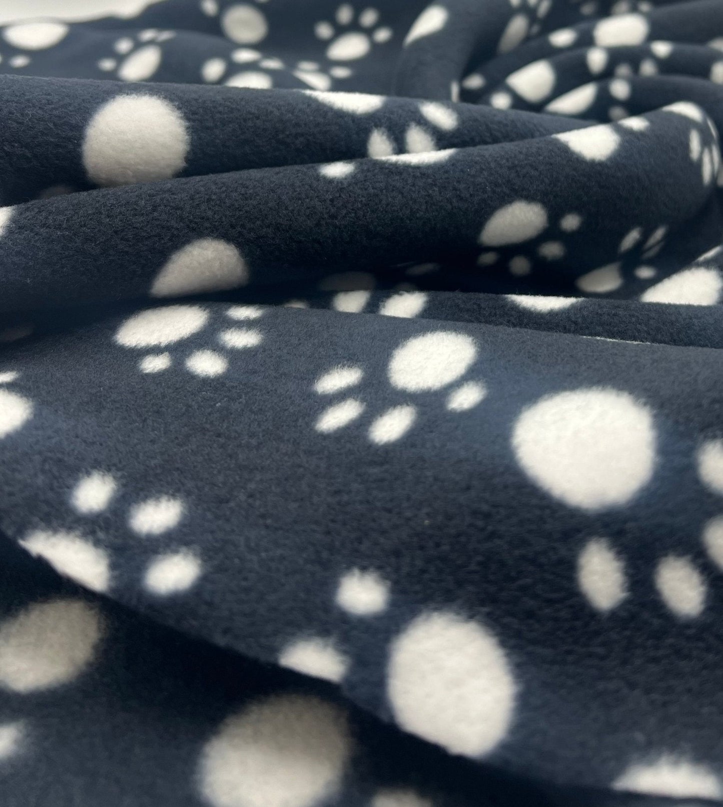 Black Paws Printed Anti-Pil Polar Fleece Fabric Blanket Loungewear