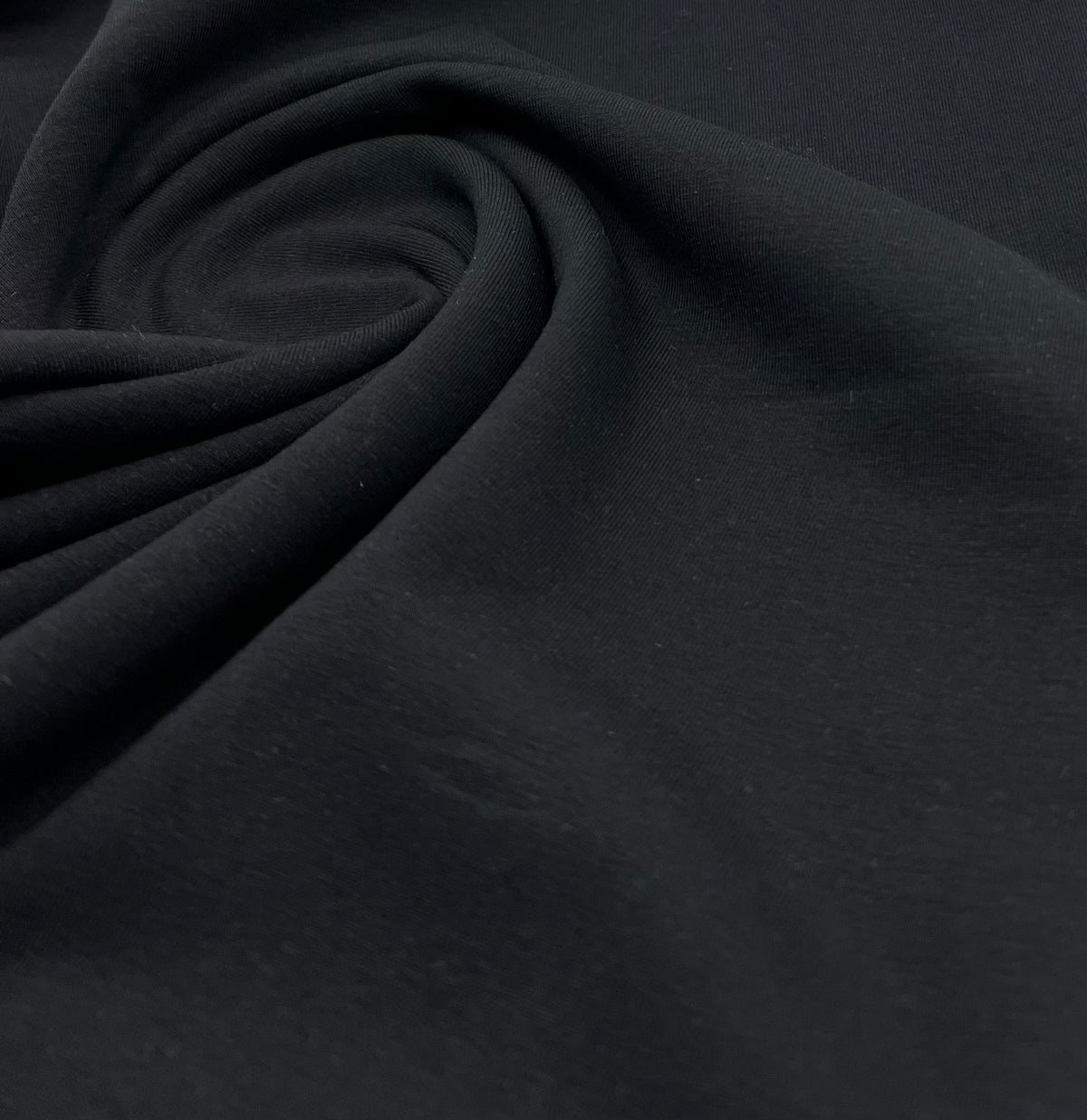Black Cotton Stretch Jersey 260 GSM 92/8 Lycra 4 Way Stretch