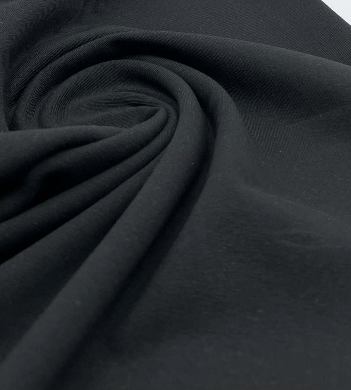 Black Cotton Stretch Jersey 260 GSM 92/8 Lycra 4 Way Stretch